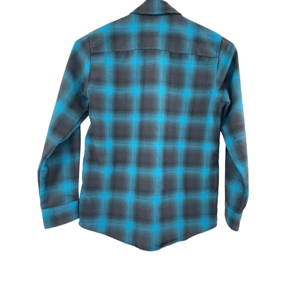 Dixxon Flannel Co Shirt Youth Division Pearl Snap Shadow Plaid Youth Size Medium - Picture 5 of 11